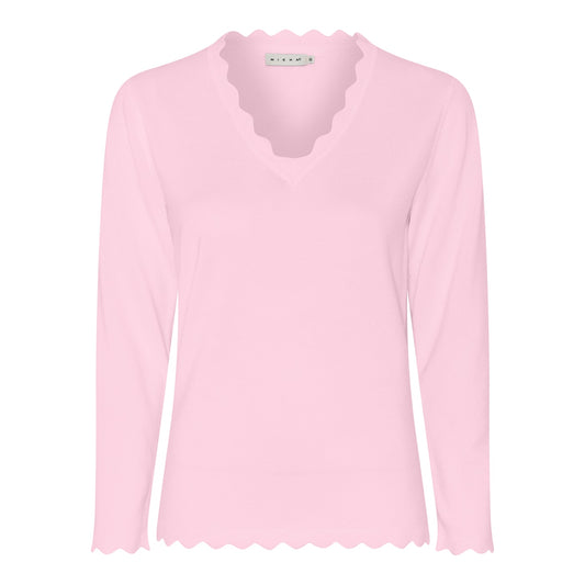 Scalloped V-Neck Jumper