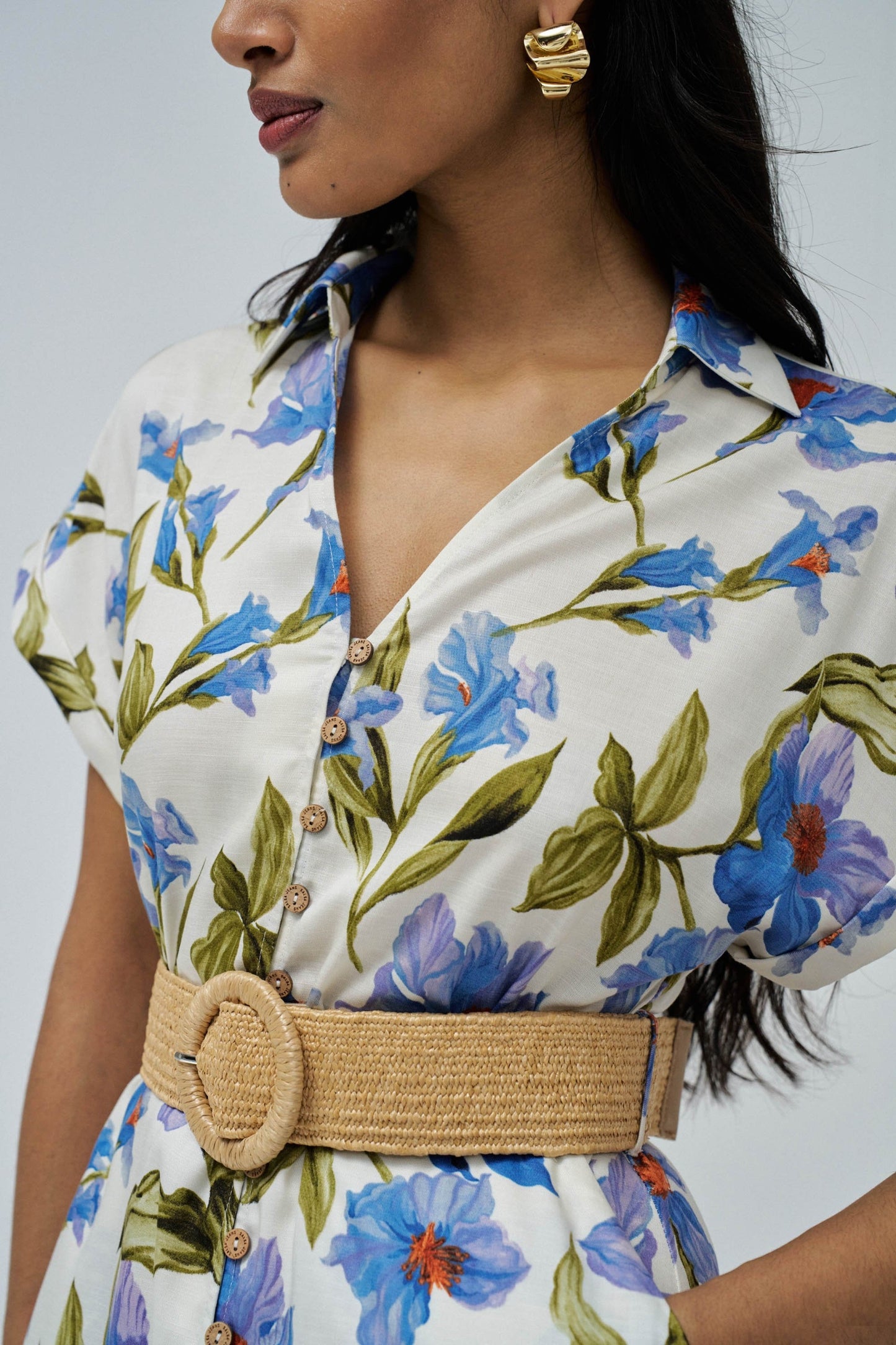 Shirt Dress with Floral Pattern