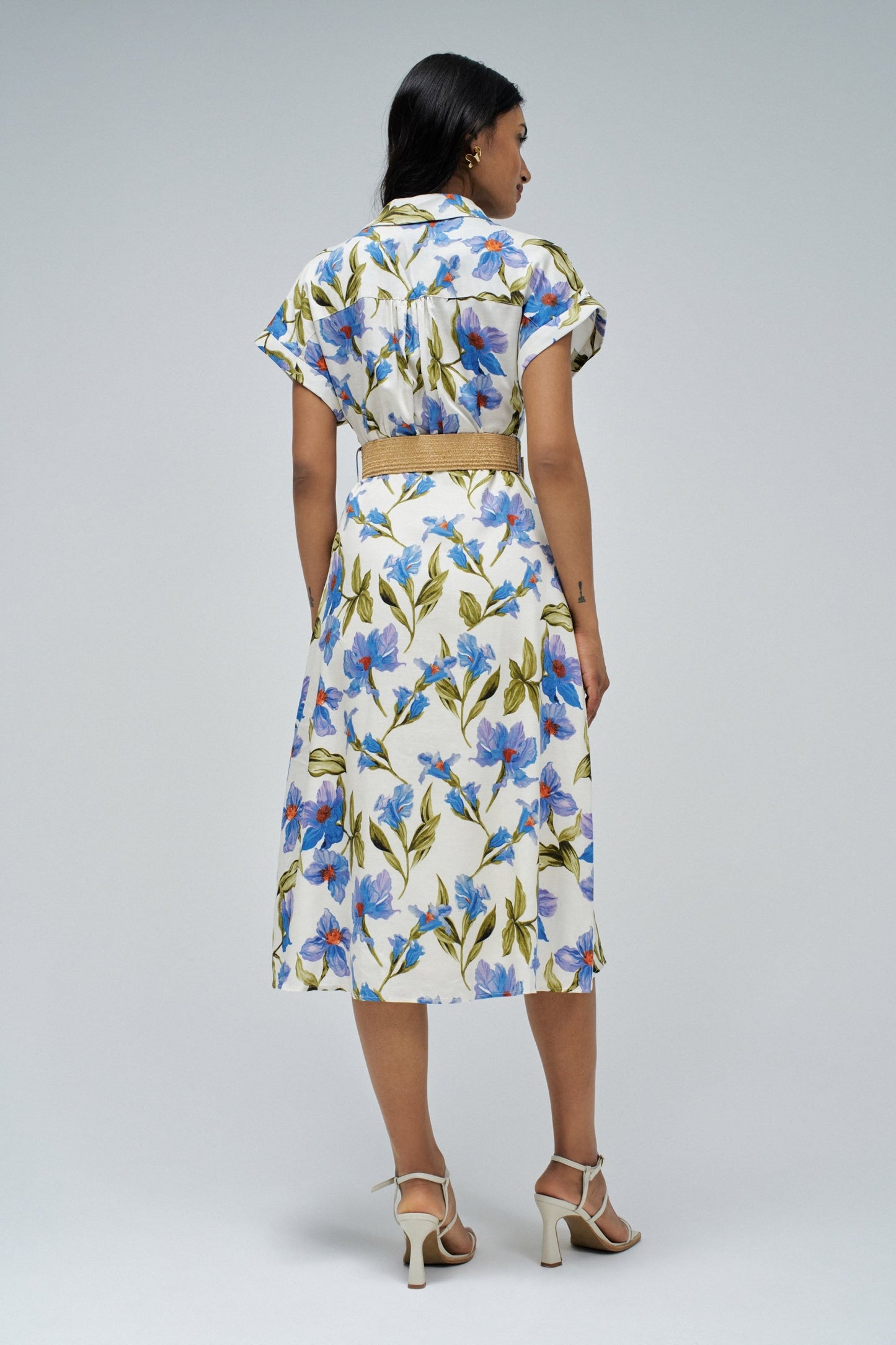 Shirt Dress with Floral Pattern