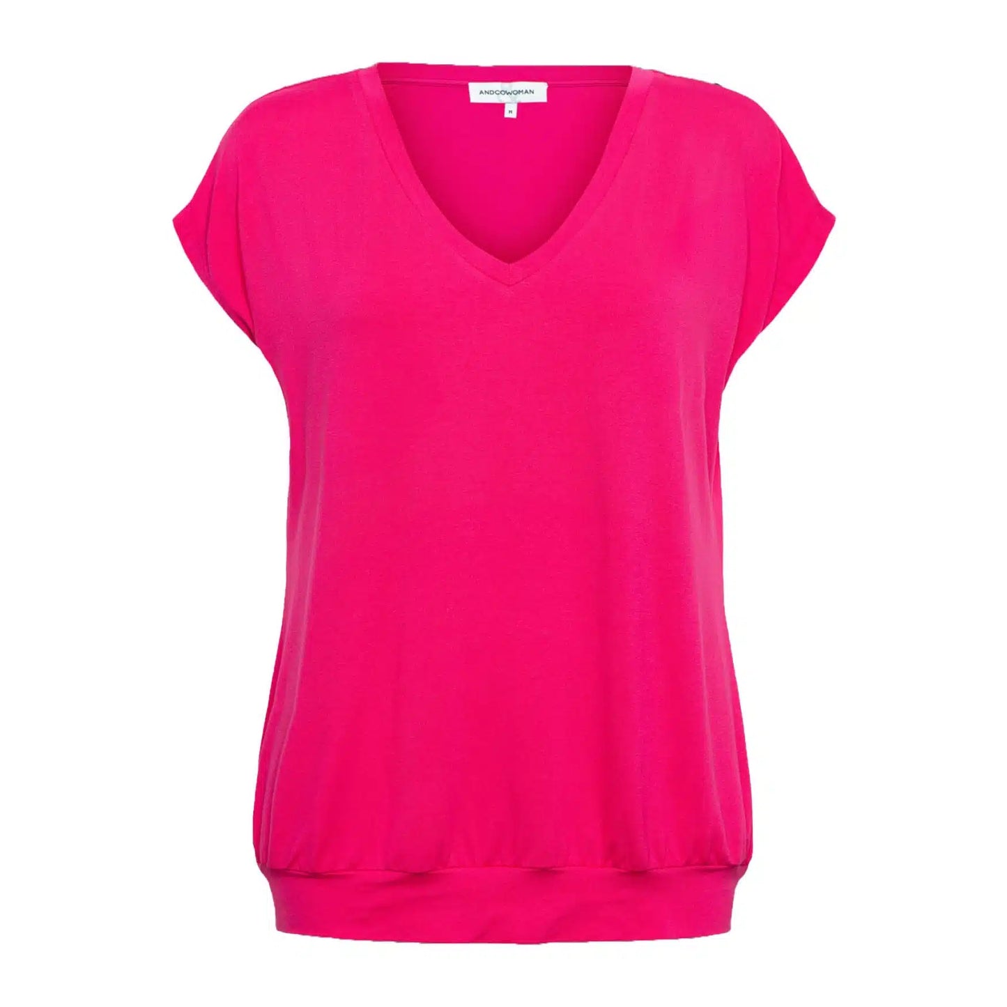 V-neck Jersey Top, Pink