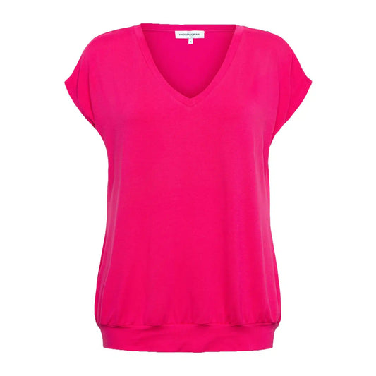 V-neck Jersey Top, Pink