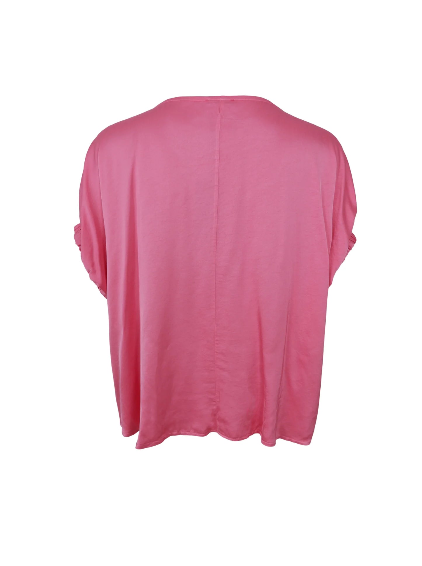 Satin Look Ruched Sleeve Blouse