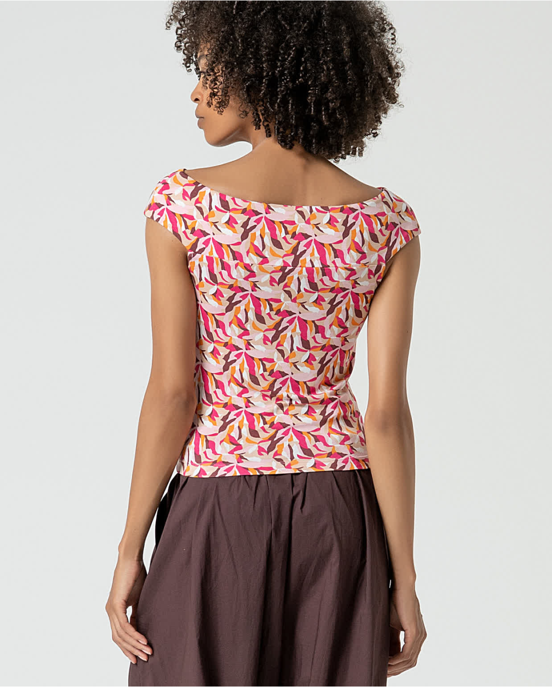 Stretchy Off-the-shoulder Top, Fuchsia