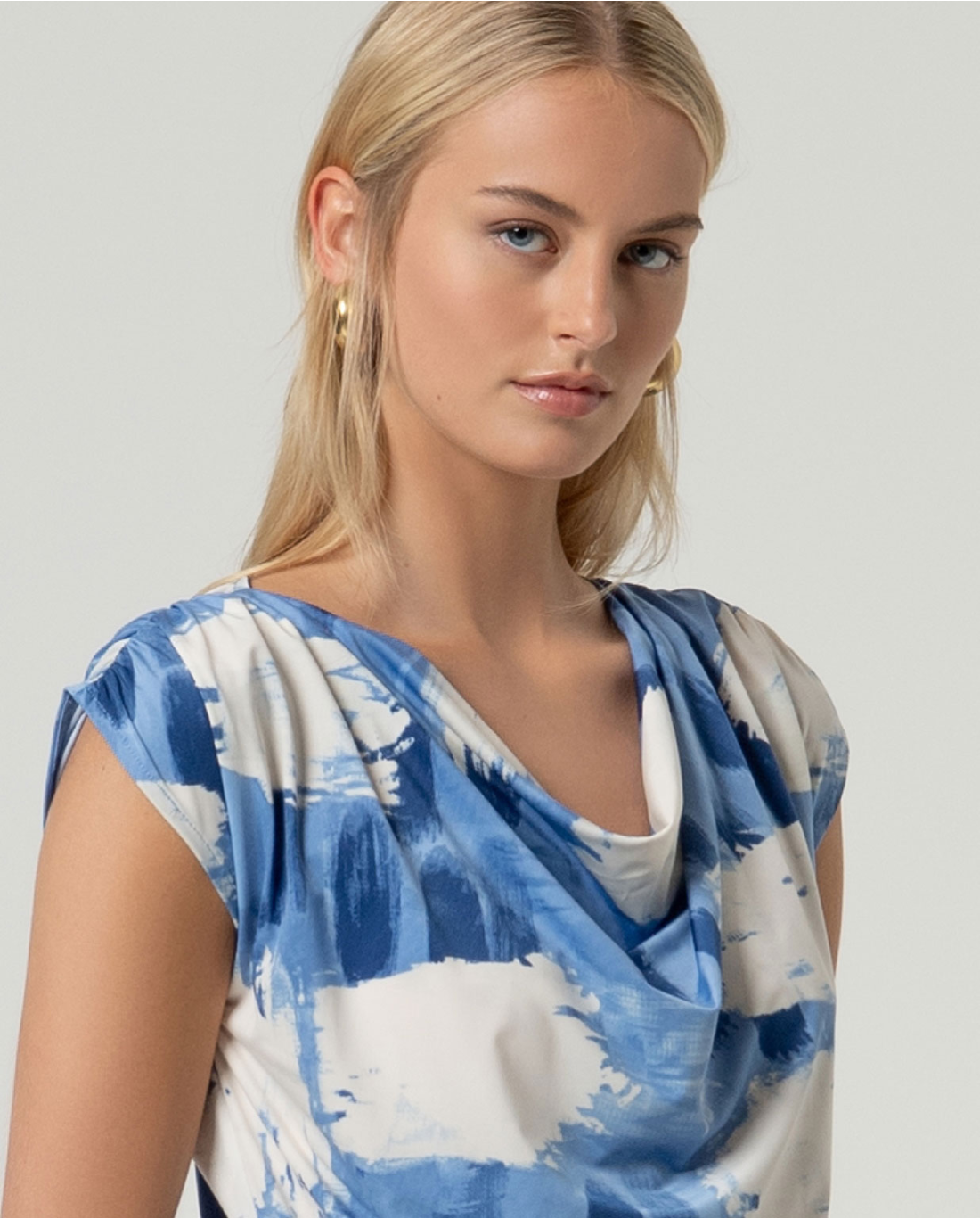 Draped Printed Top