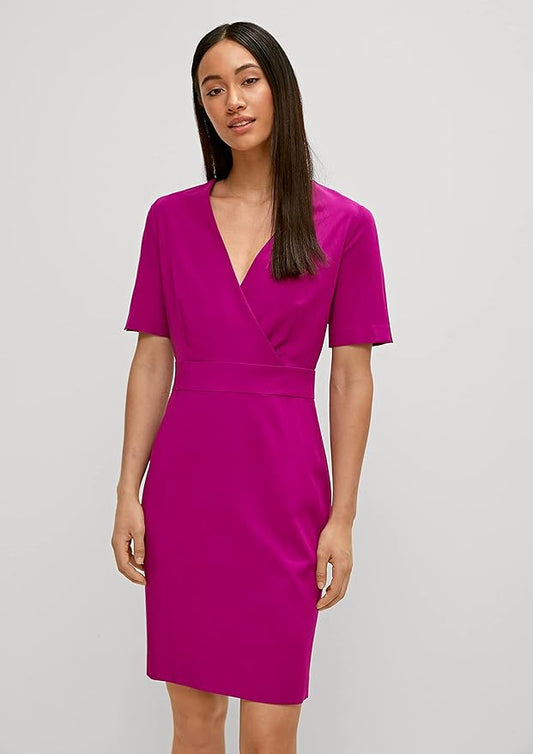 Wrap-Style Pencil Dress – Short Sleeves