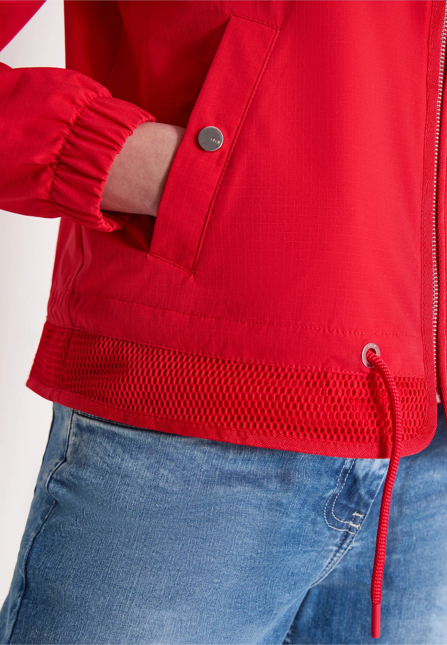 Lightweight Bomber Jacket with Drawstring
