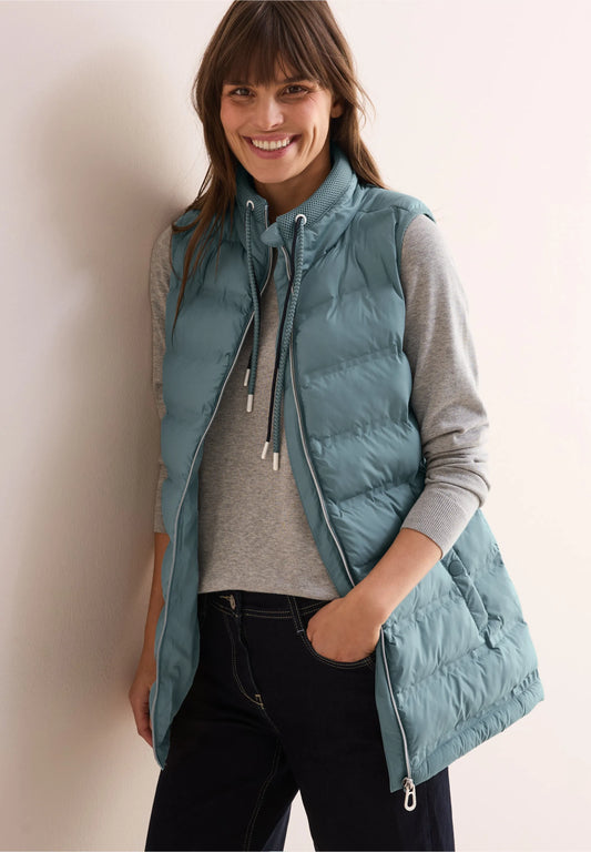 Midi Lined Gilet, Mint