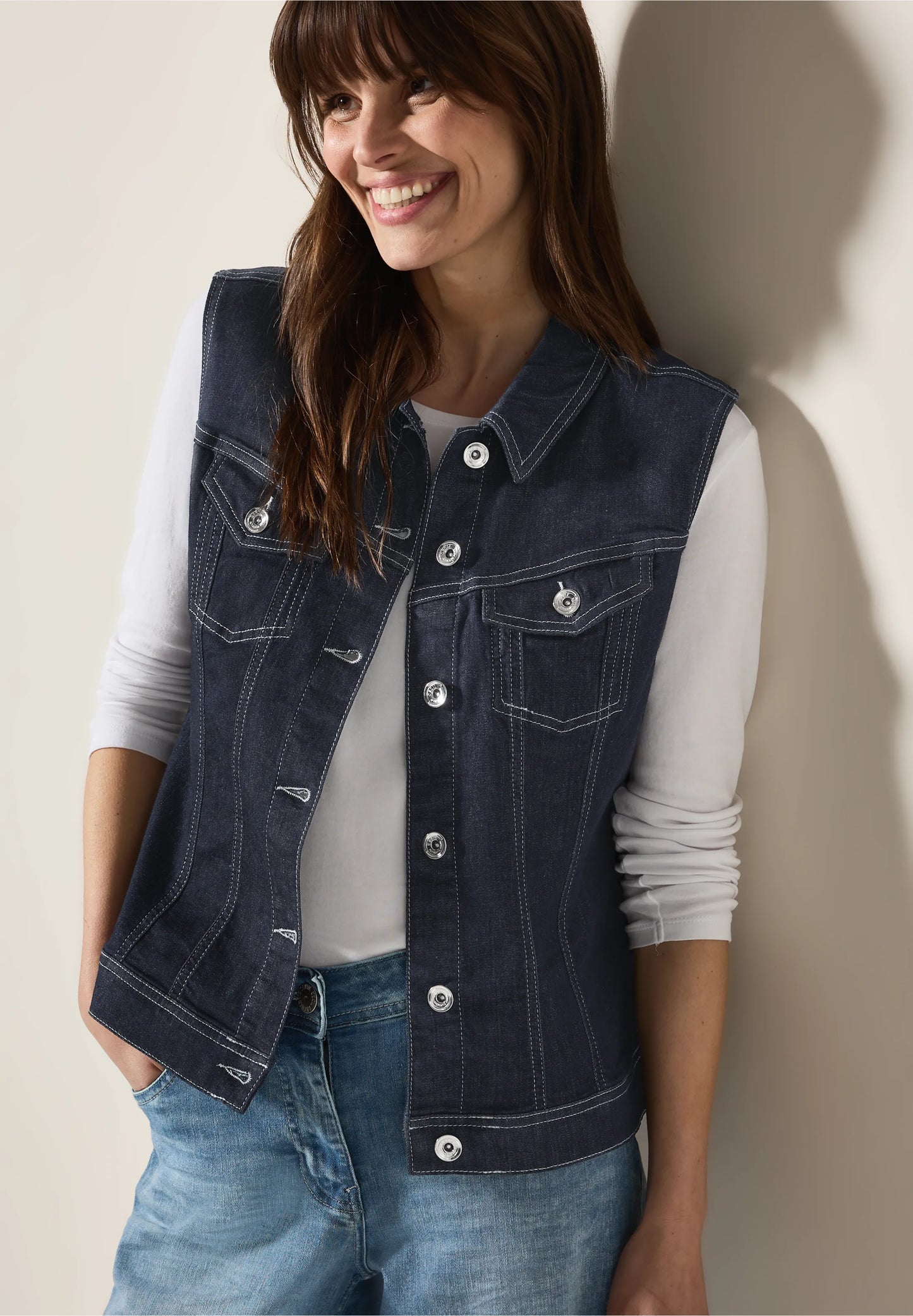 Denim Button-Down Gilet