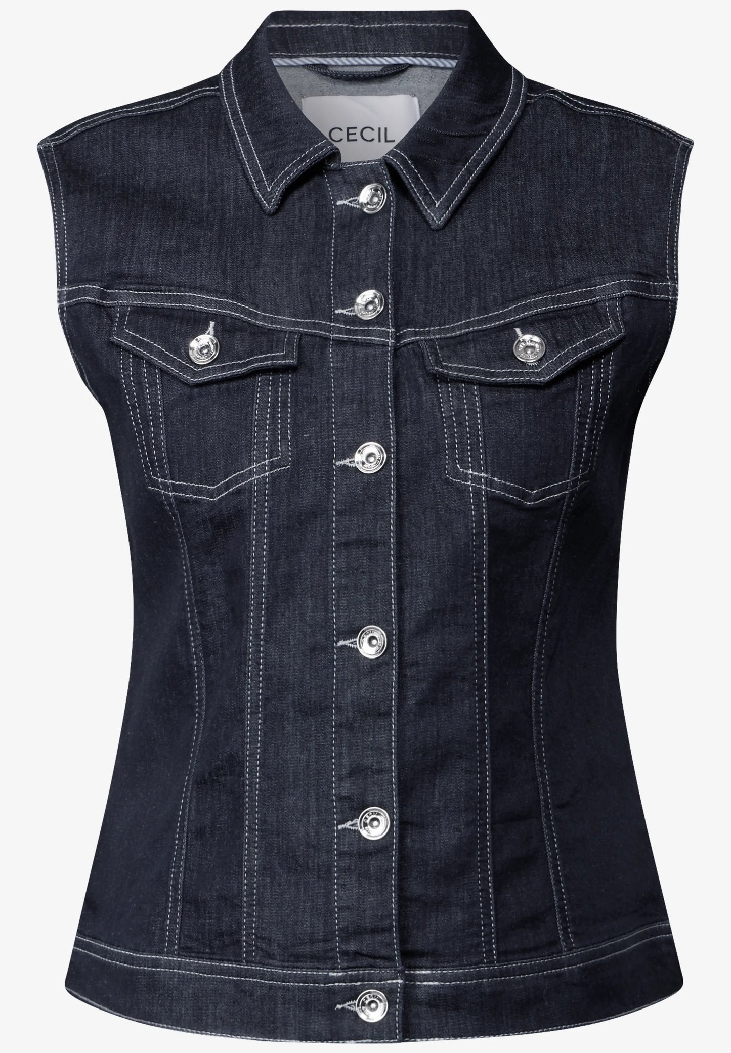 Denim Button-Down Gilet