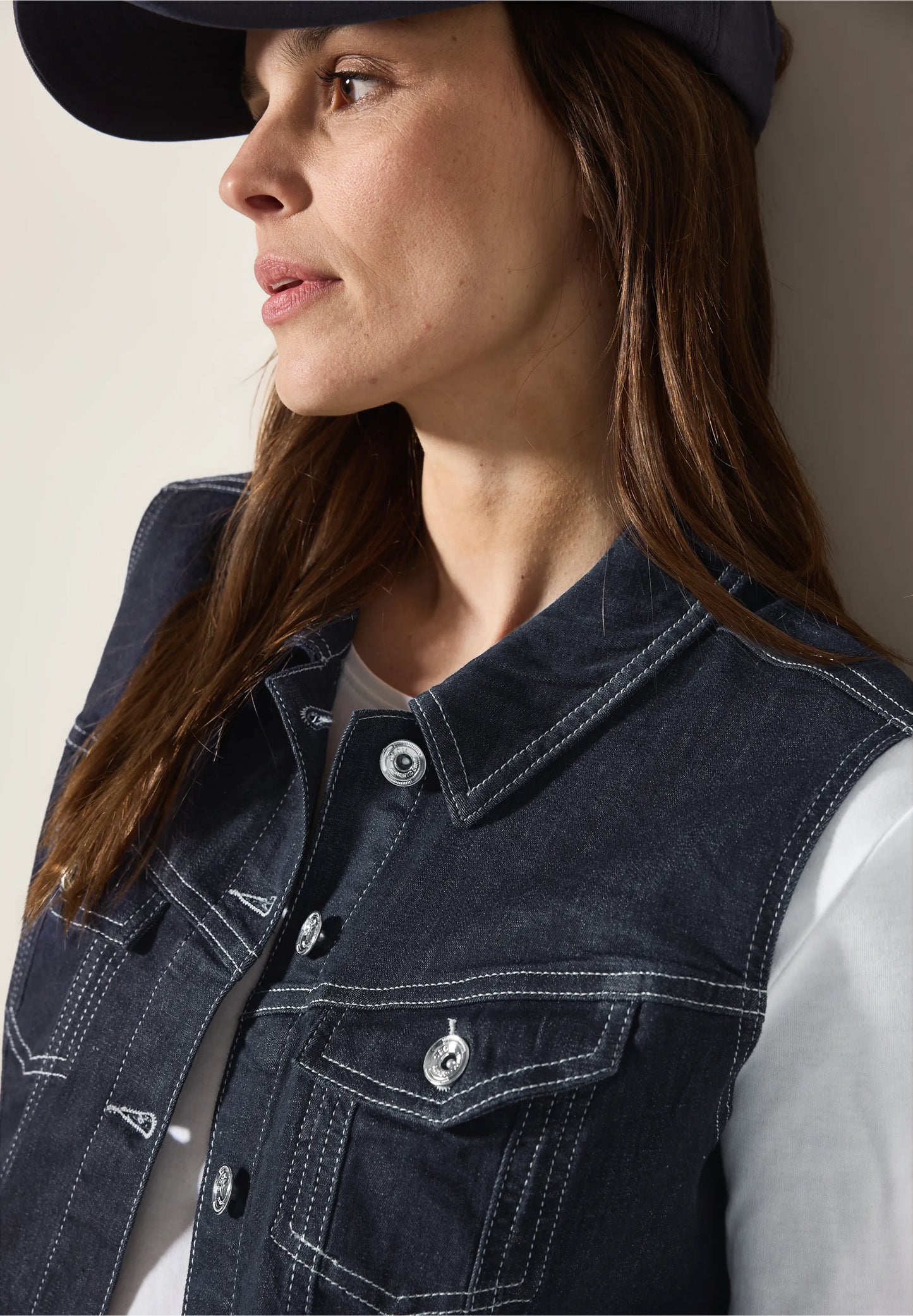 Denim Button-Down Gilet