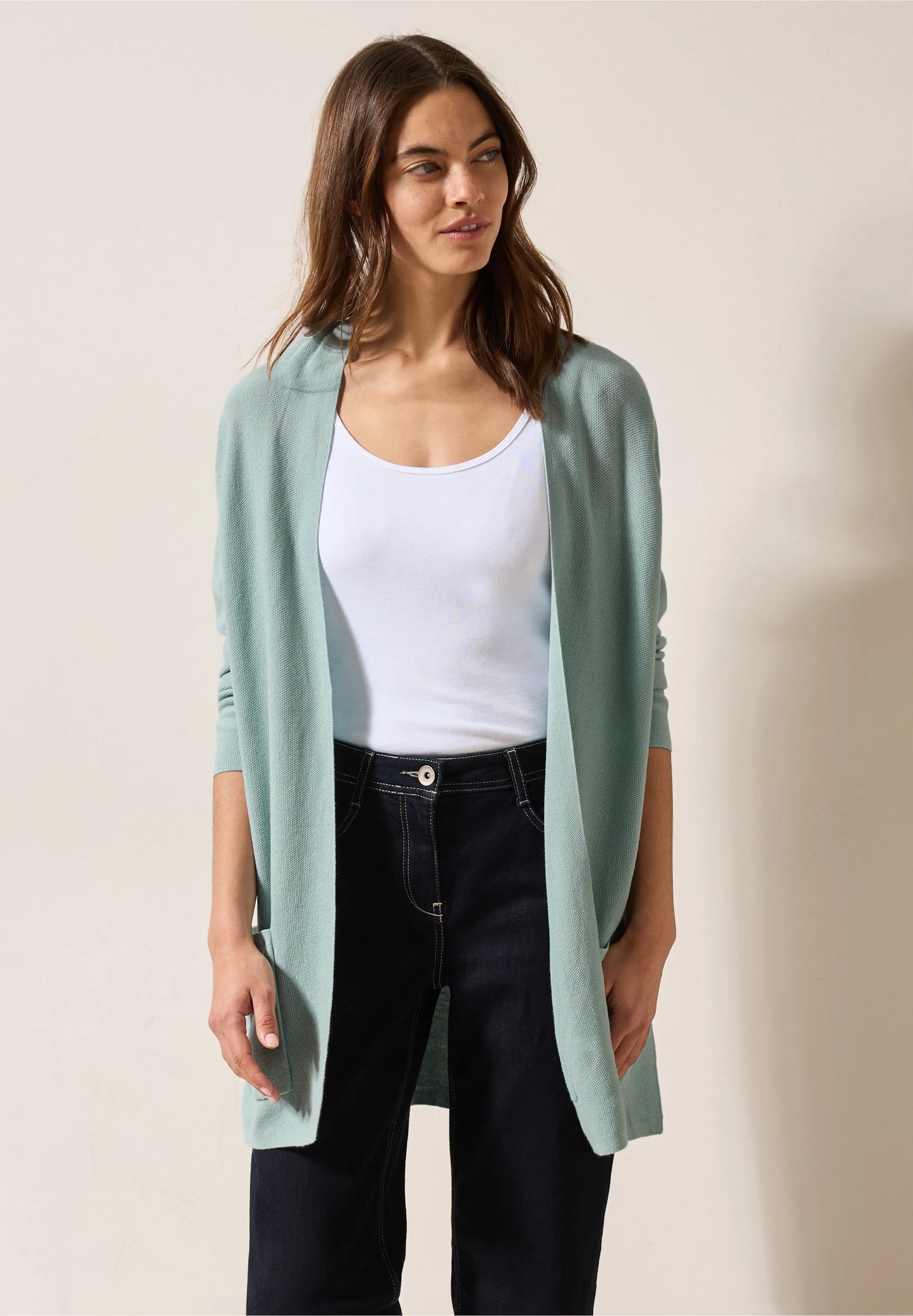 Open Fine Knit Cardigan