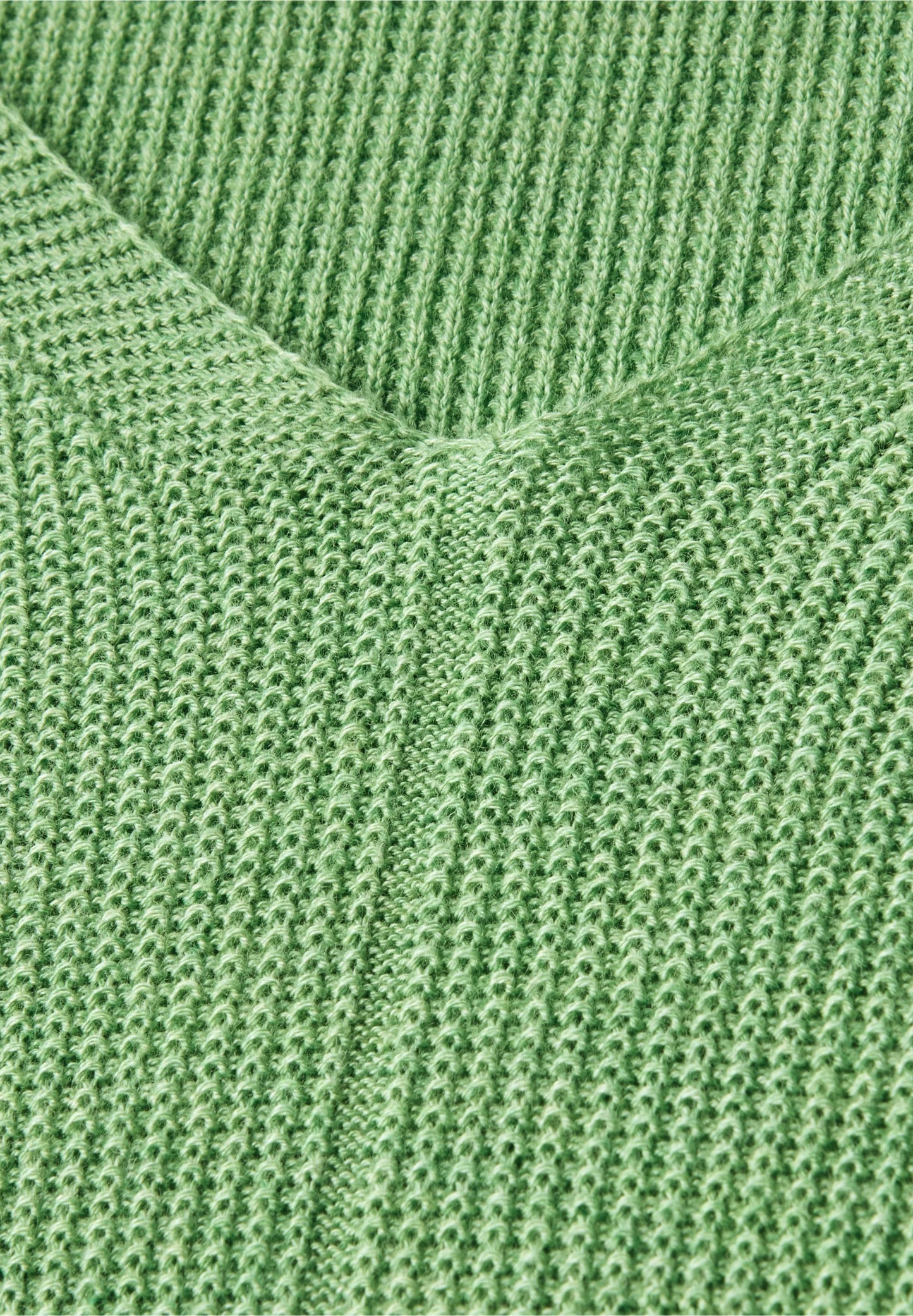 Textured V-Neck Knit Sweater, Fennel Green Melange