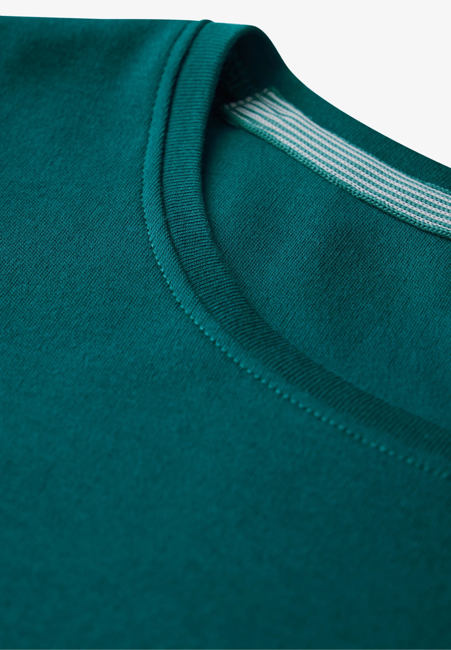 Basic 3/4 Sleeve Top with Round Neck, Petrol Green