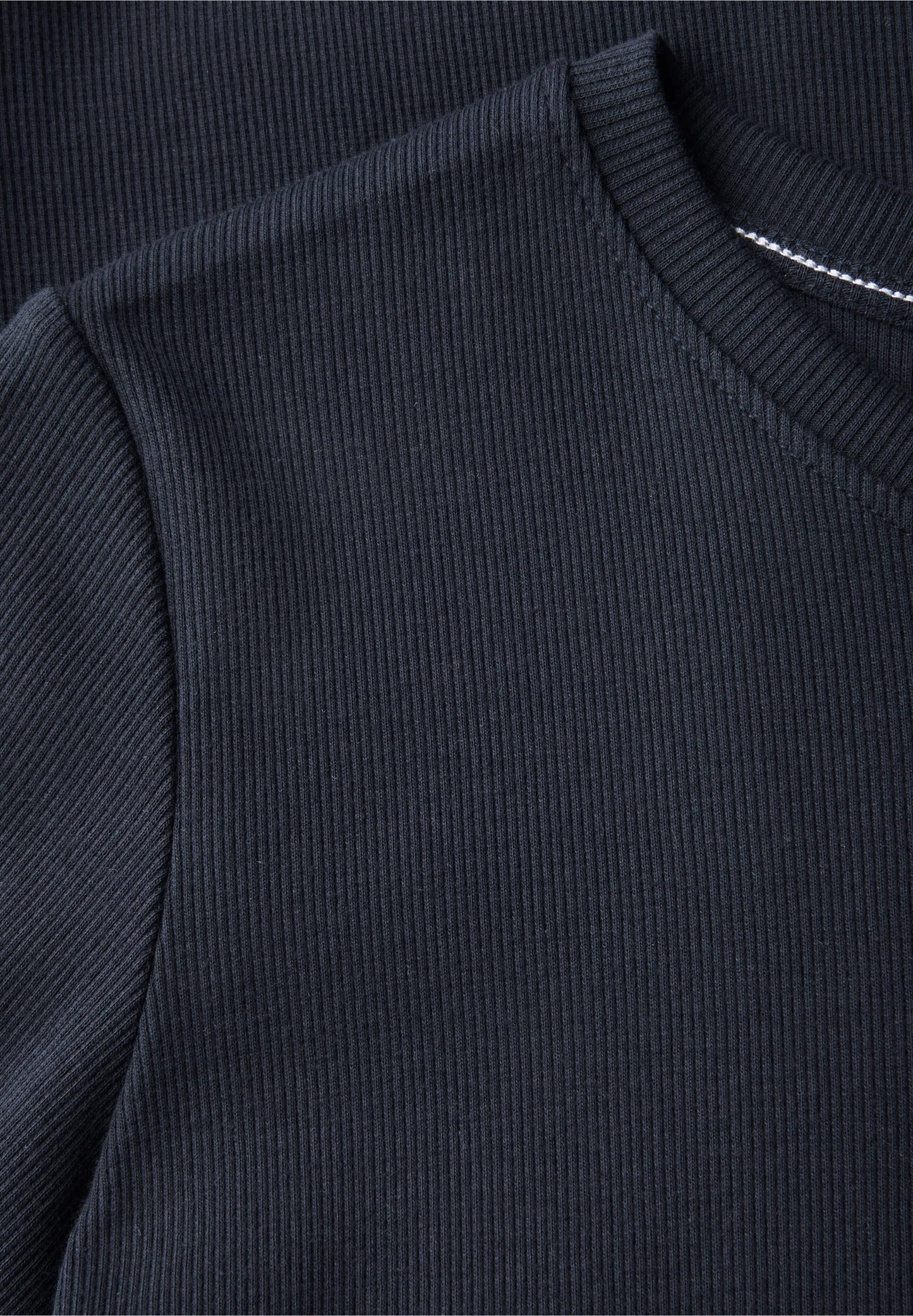 Basic Ribbed T-Shirt, Navy Blue