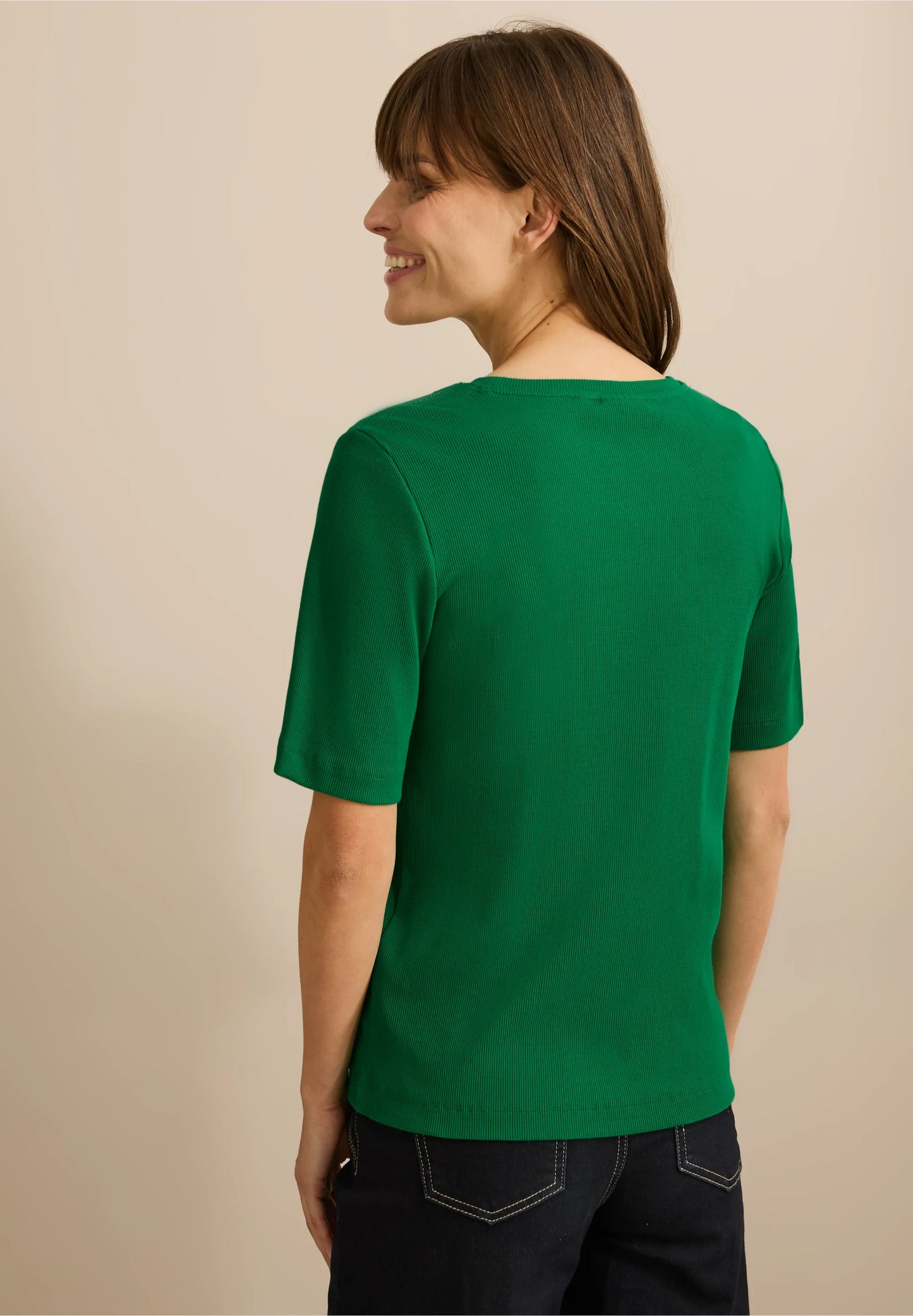 Basic Ribbed T-Shirt, Vibrant Green