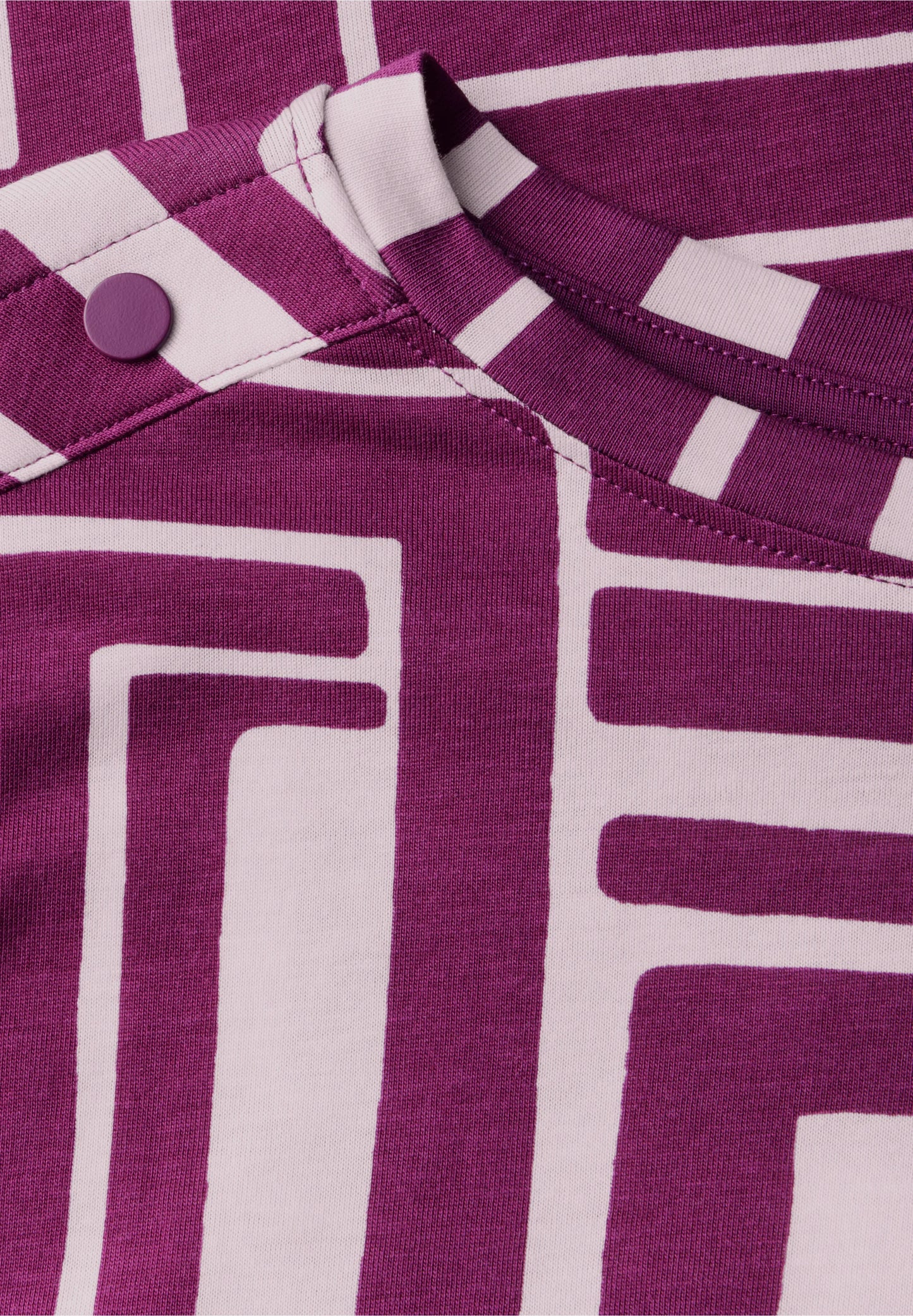 Geometric Print T-Shirt with Button Detail