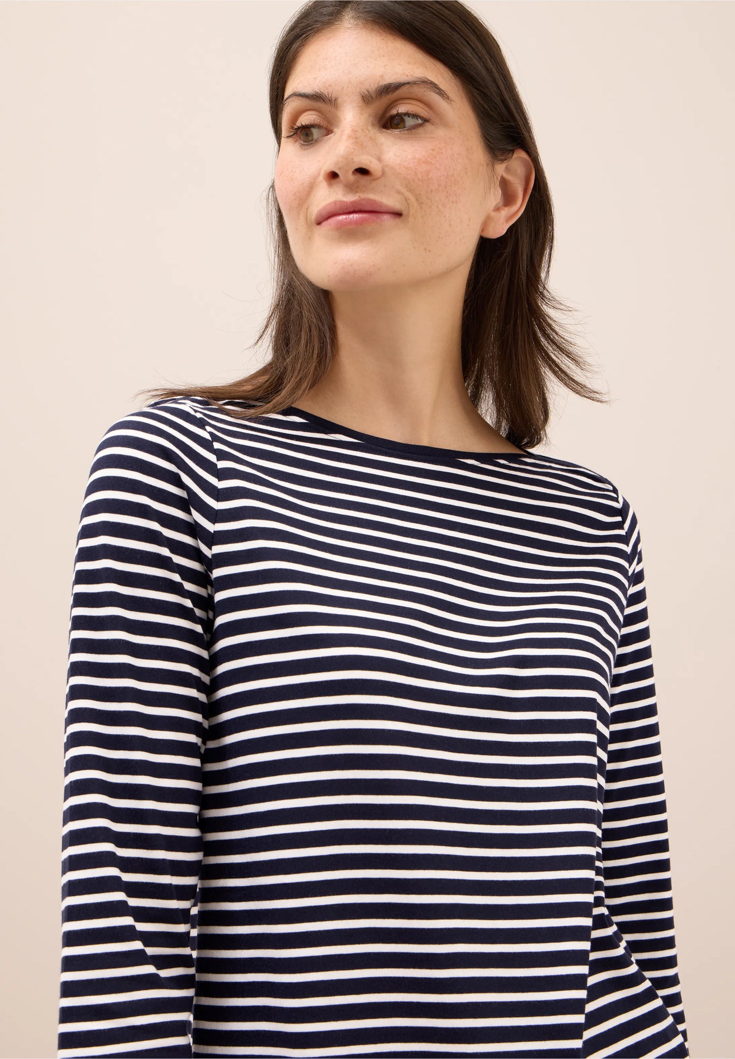 Striped Top with Boat Neck, Urban Dark Blue