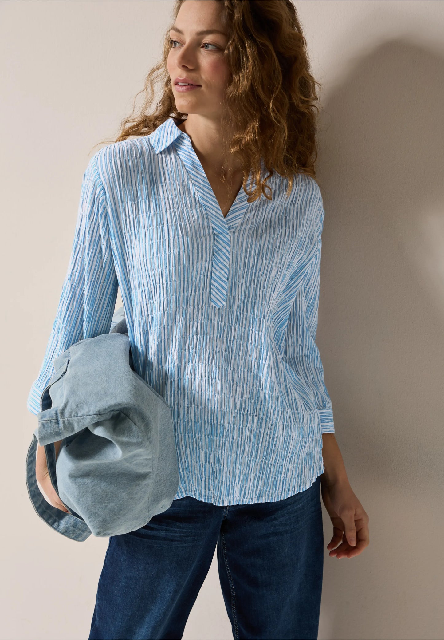Striped Seersucker Blouse