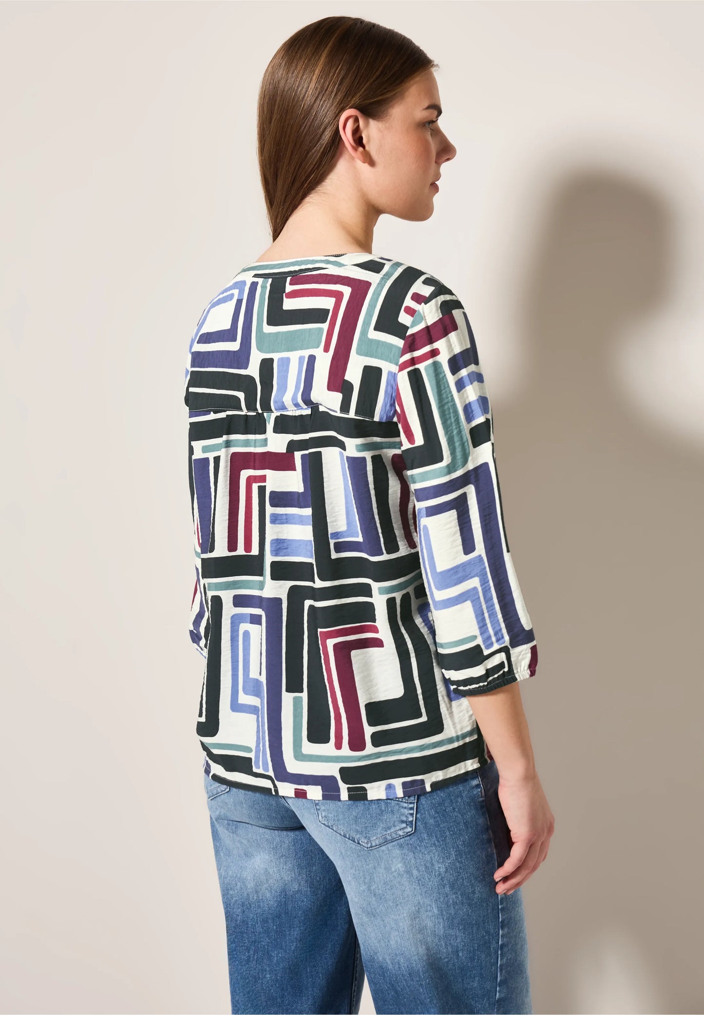 Printed Blouse with Button Detail