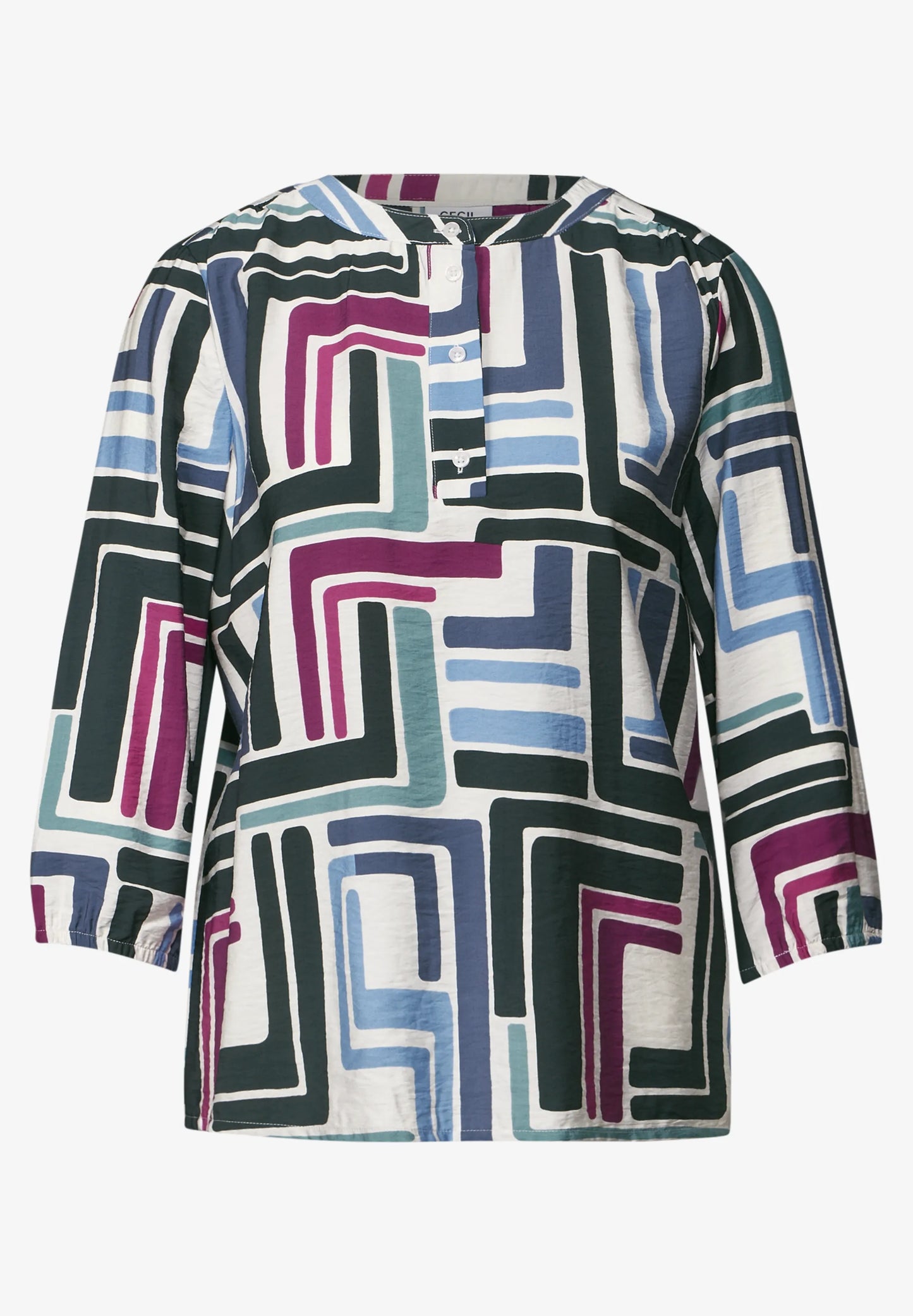 Printed Blouse with Button Detail