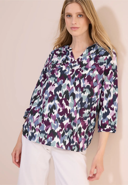 Graphic Print Cotton Blouse