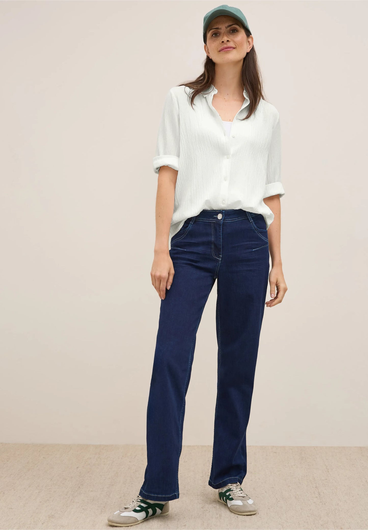 Shirt Blouse in Structured Seersucker, Vanilla White