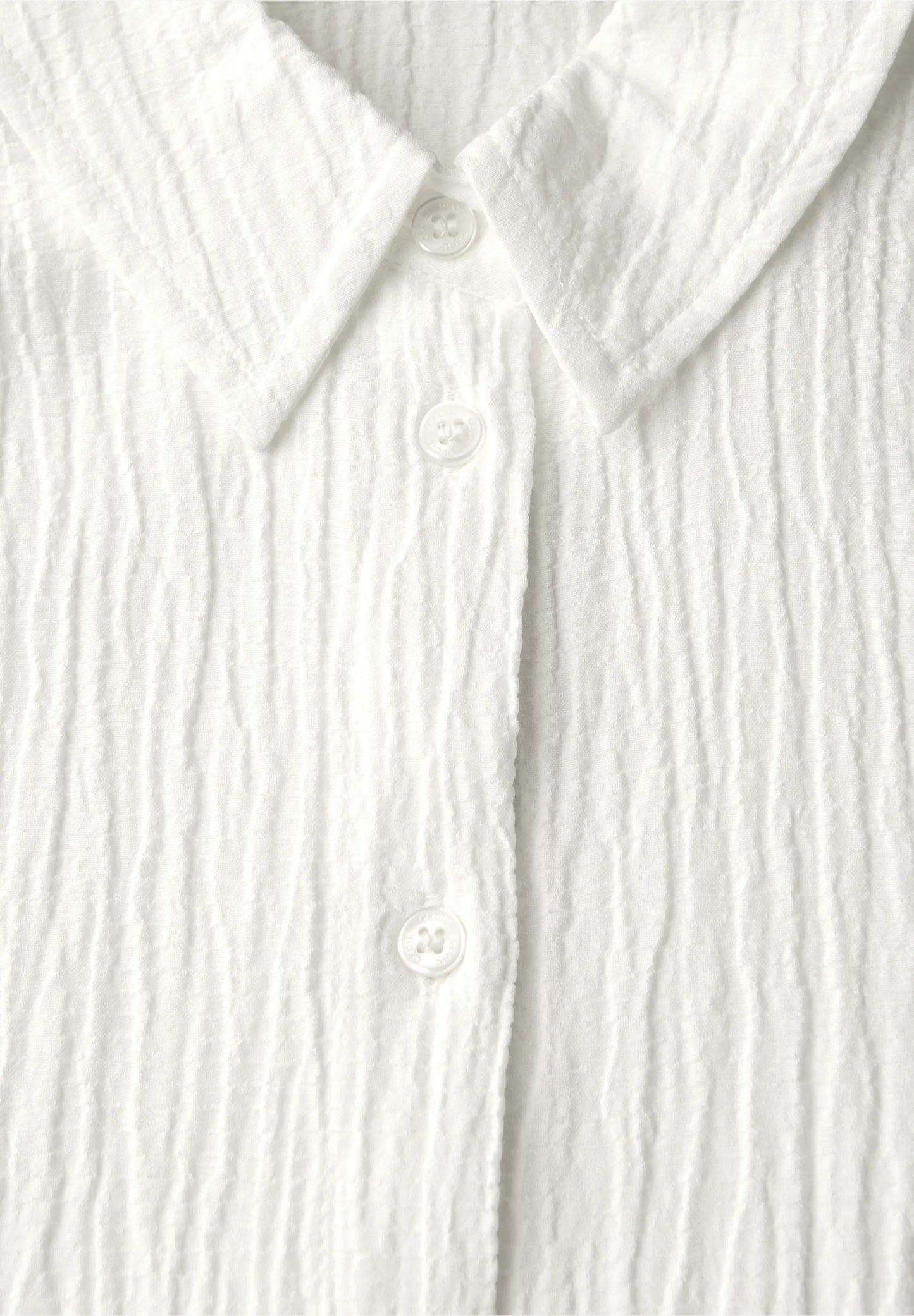Shirt Blouse in Structured Seersucker, Vanilla White