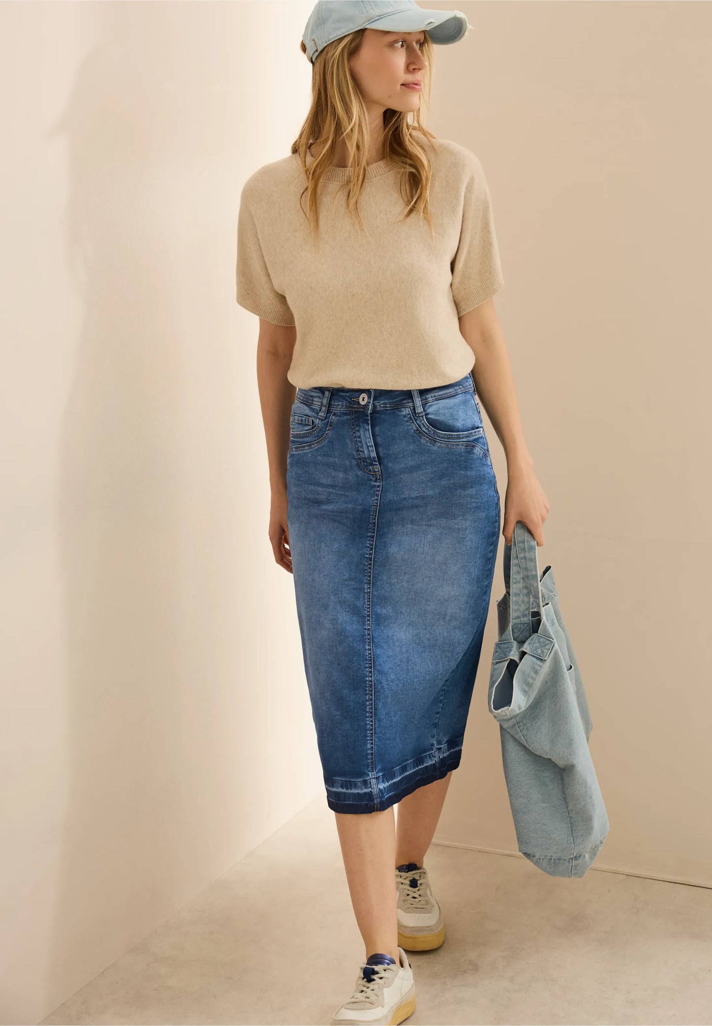 Midi Denim Skirt