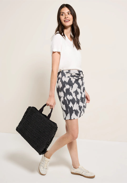 Abstract Print Skort, Grey