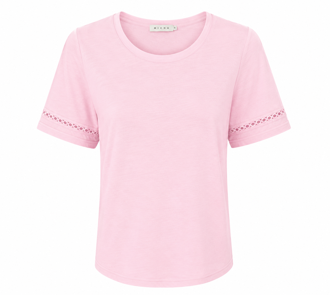 Linen T-Shirt with Lace Detail