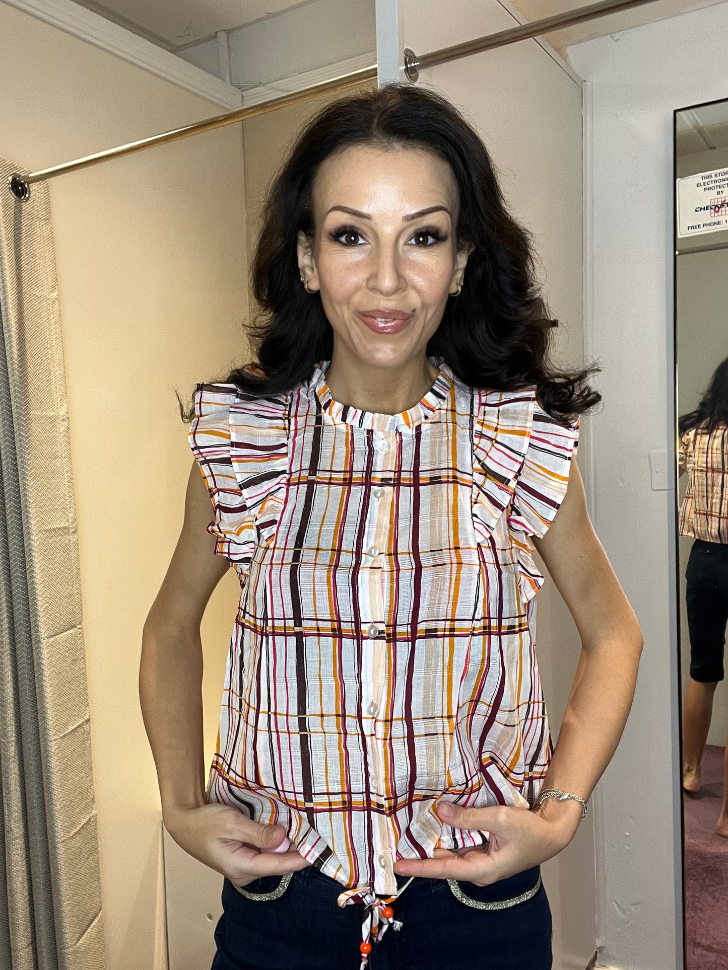 Cotton Blouse with Ruffles