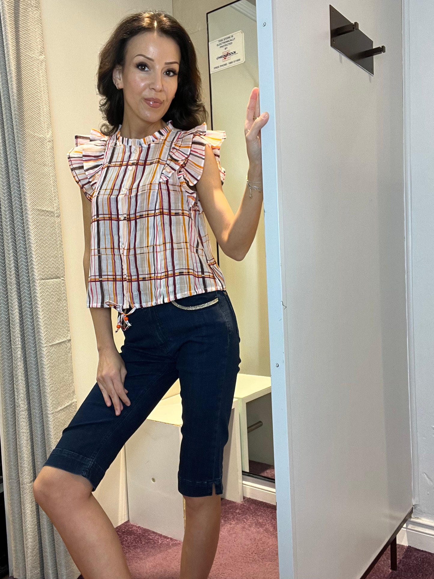 Cotton Blouse with Ruffles