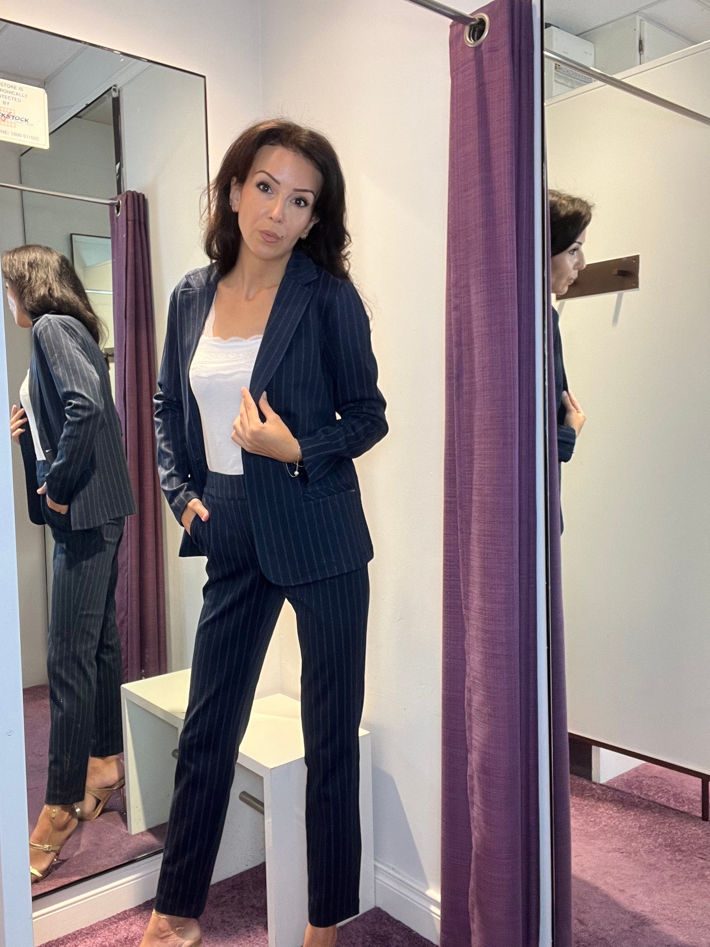 Pinstriped trousers