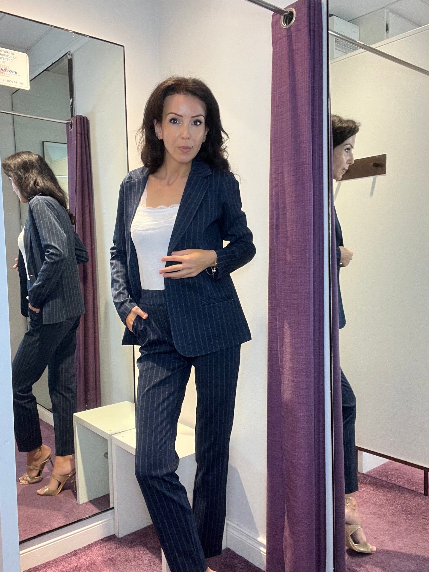 Pinstriped trousers