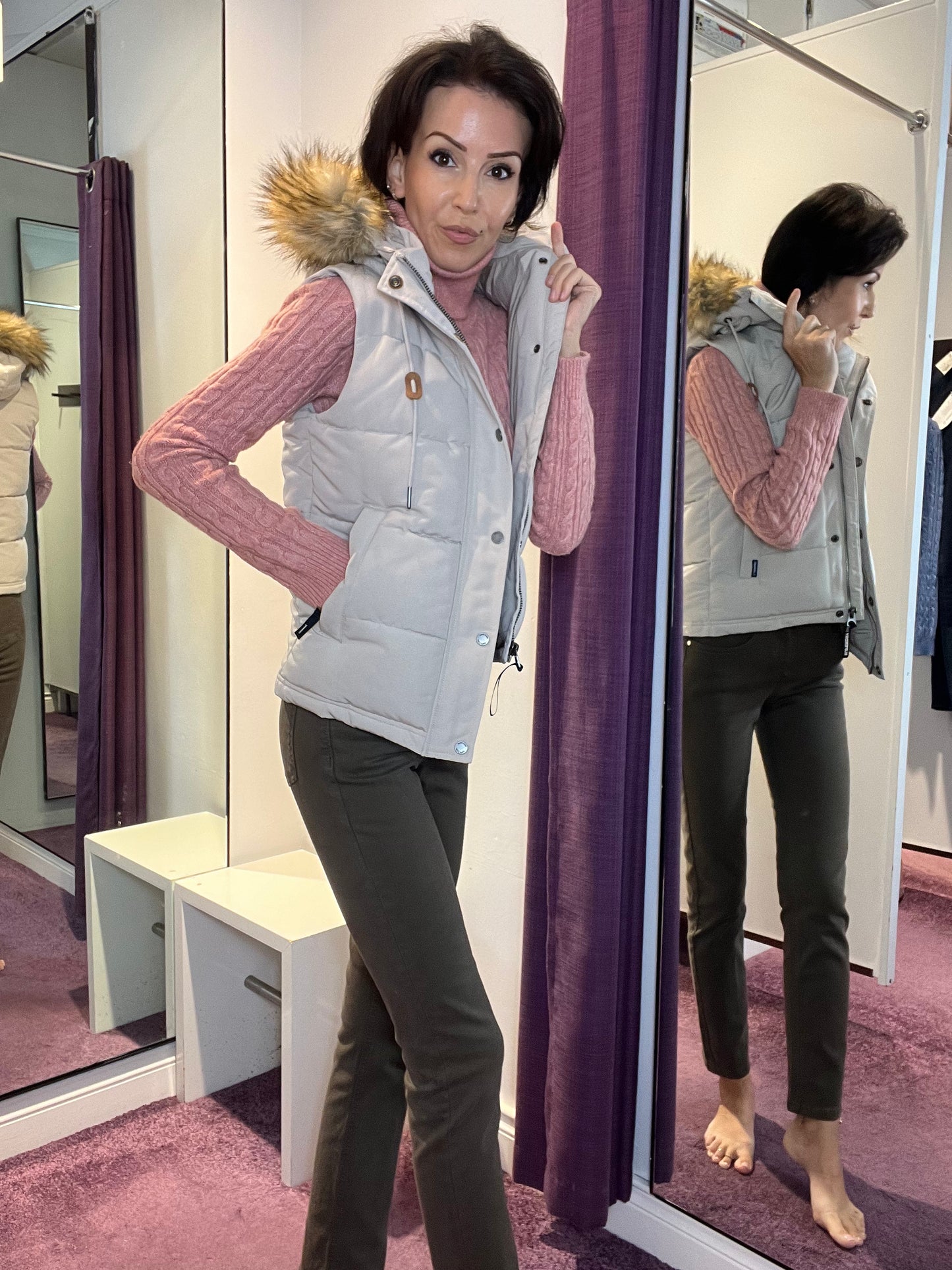 Everest Faux Fur Puffer Gilet