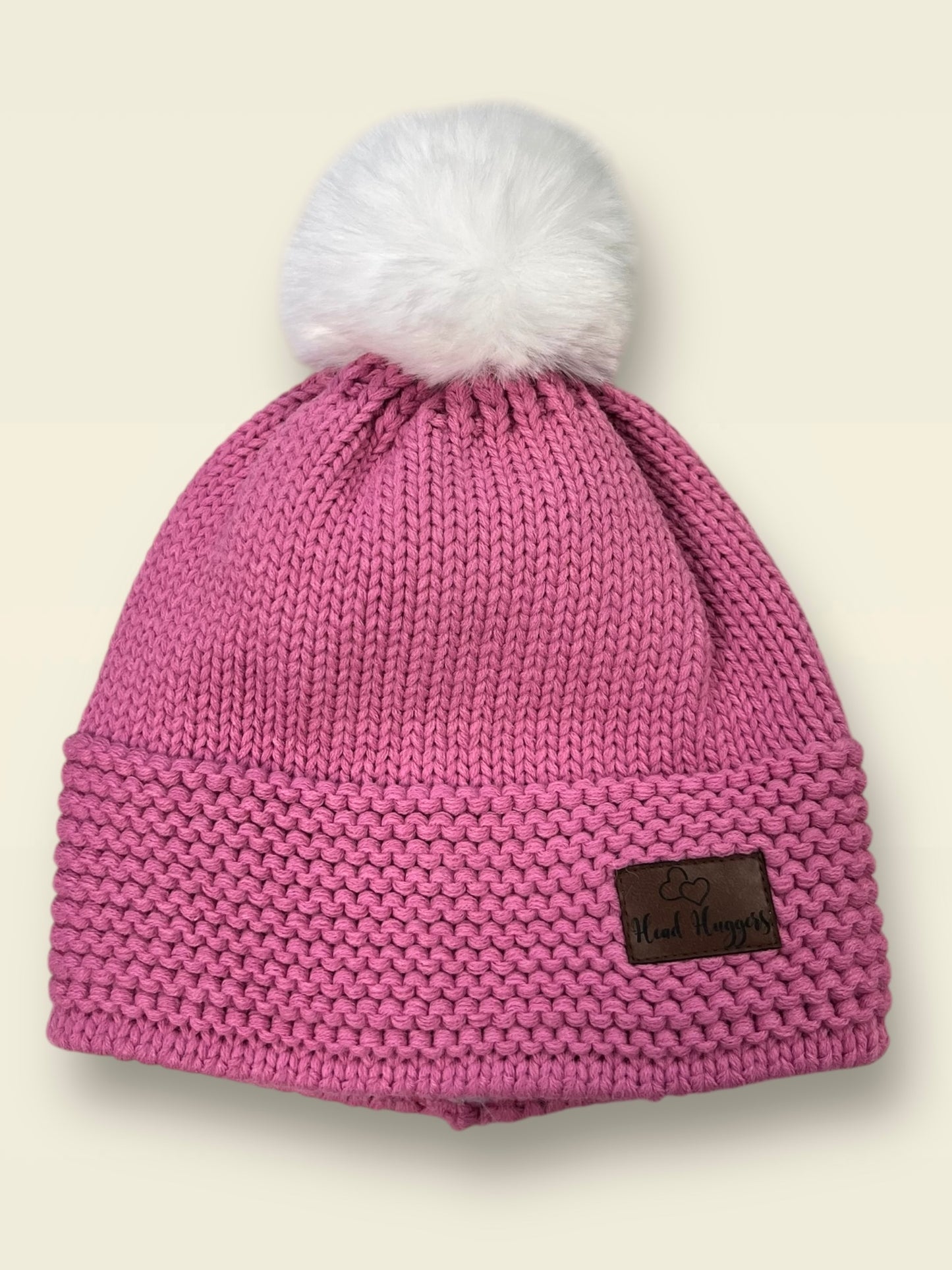 The Head Huggers Hat with White Pom-Pom, Pink