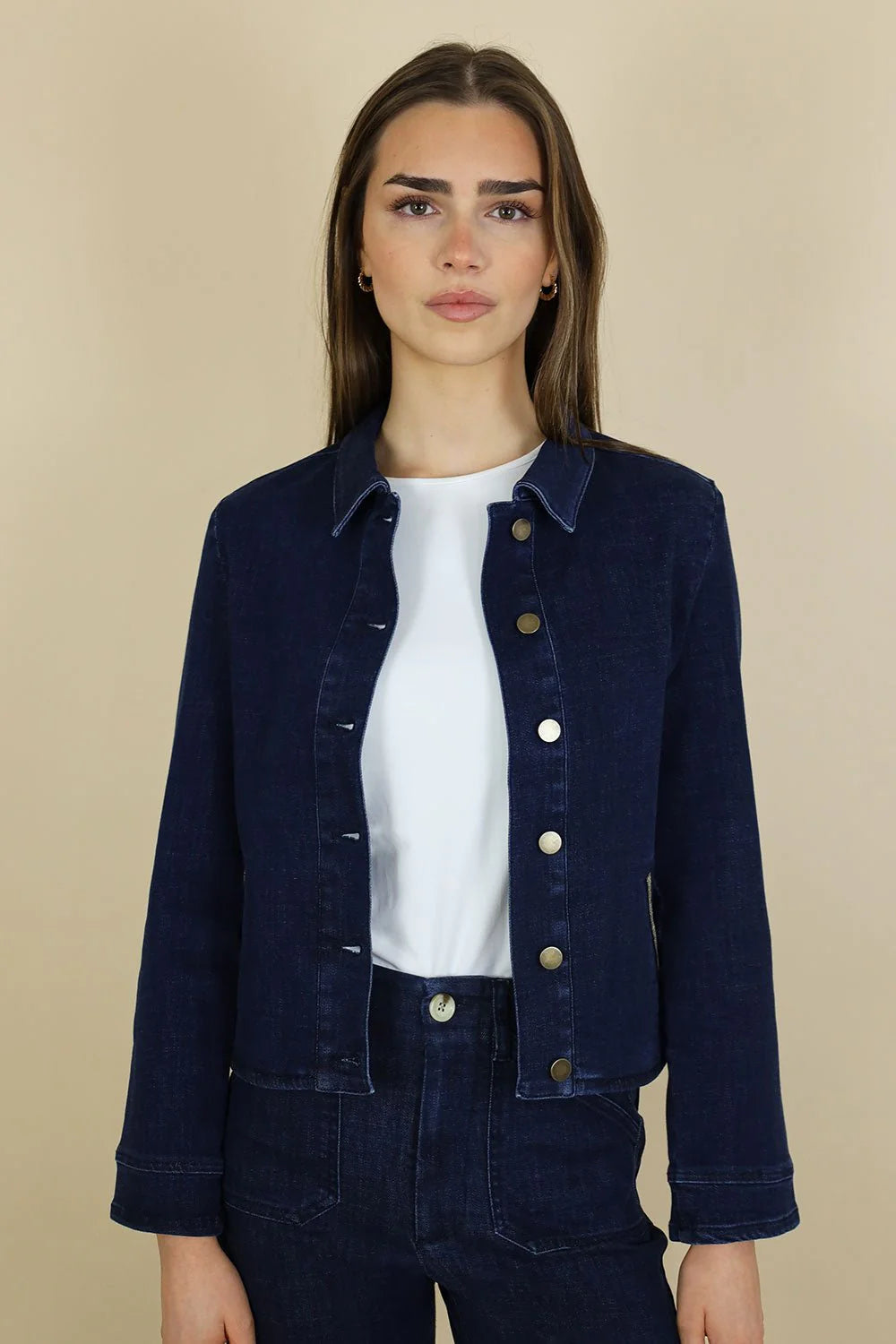 Denim Jacket with Contrast Trim