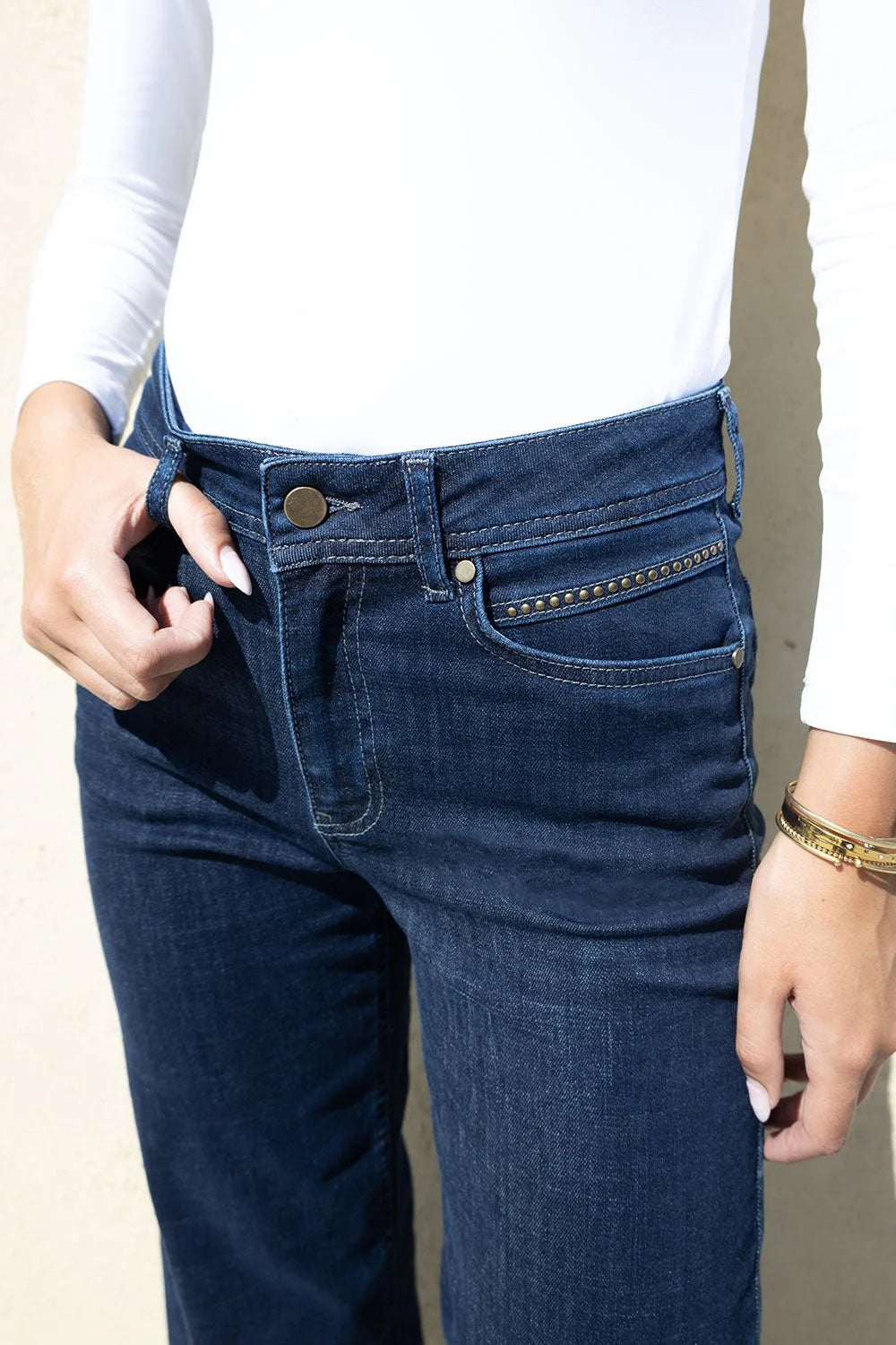 Cropped Wide Leg Jeans, Blue Wash