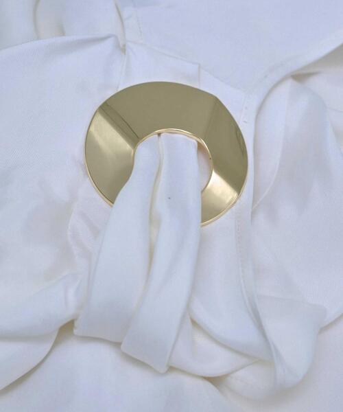Sleeveless Drape Top with Metal Ring Detail