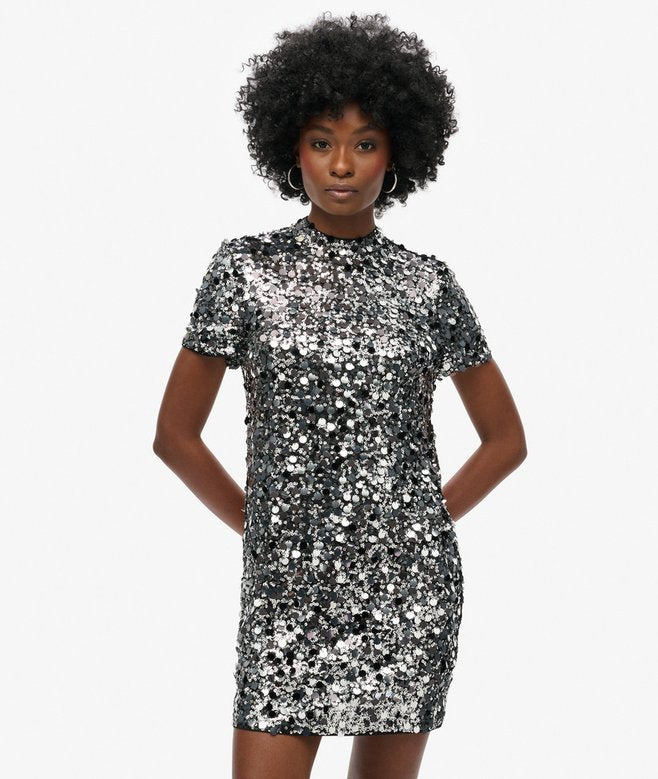 Sequin T-shirt Mini Dress
