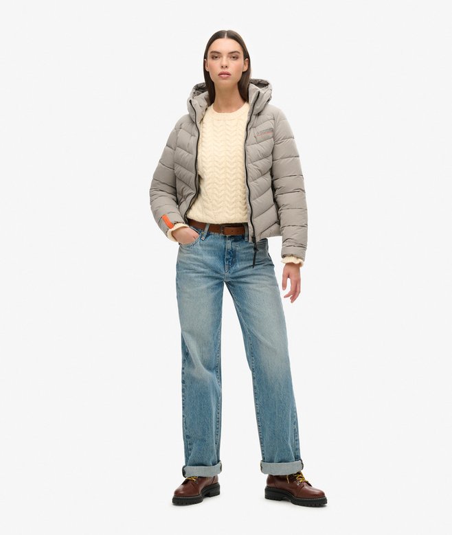 Hooded Microfibre Padded Jacket