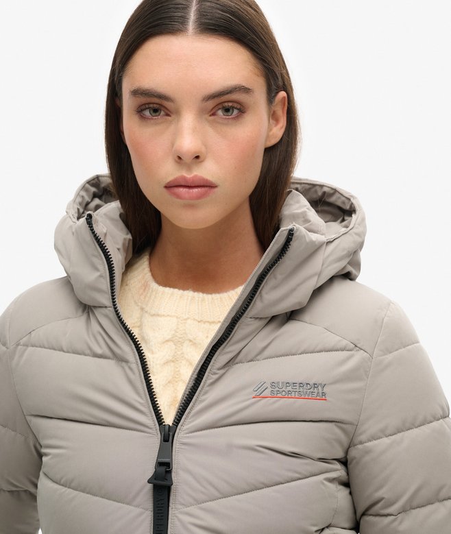 Hooded Microfibre Padded Jacket