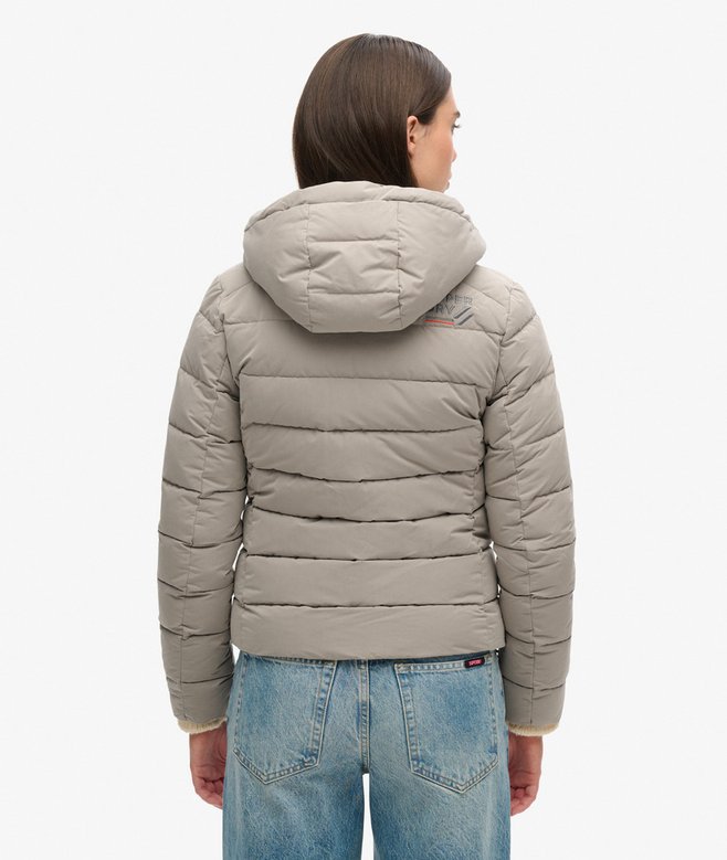 Hooded Microfibre Padded Jacket
