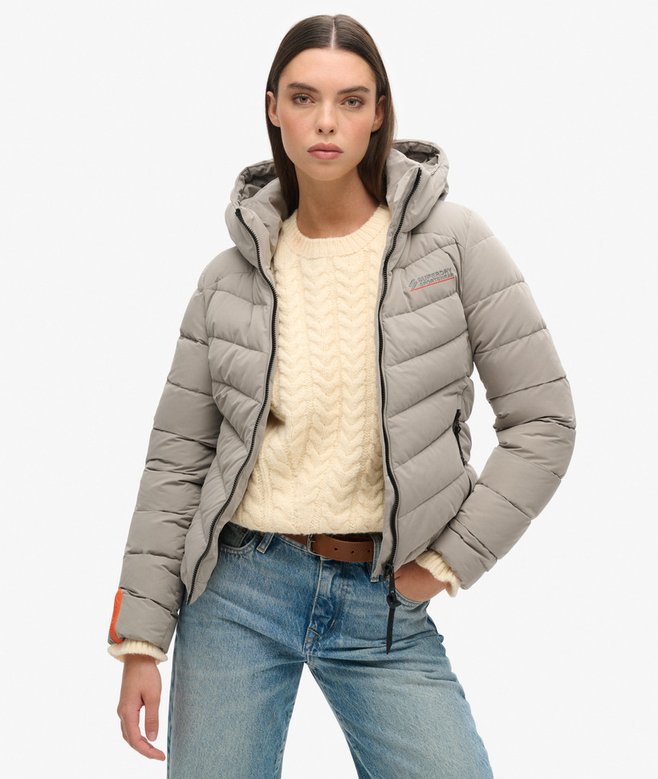 Hooded Microfibre Padded Jacket