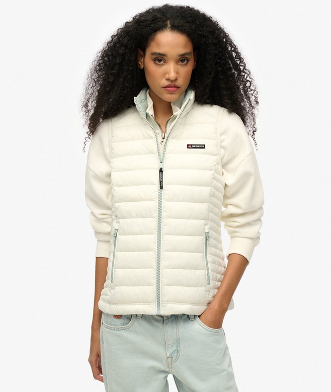 Fuji Lite Padded Gilet, Off Grey
