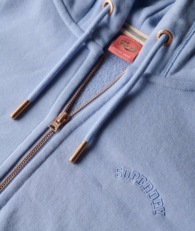 Essential Logo Zip Hoodie, Rich Blue