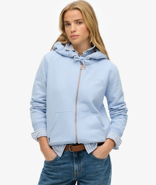 Essential Logo Zip Hoodie, Rich Blue