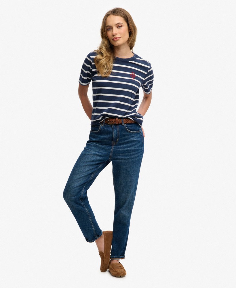 Superdry Heritage Hamptons Stripe T-Shirt, Navy