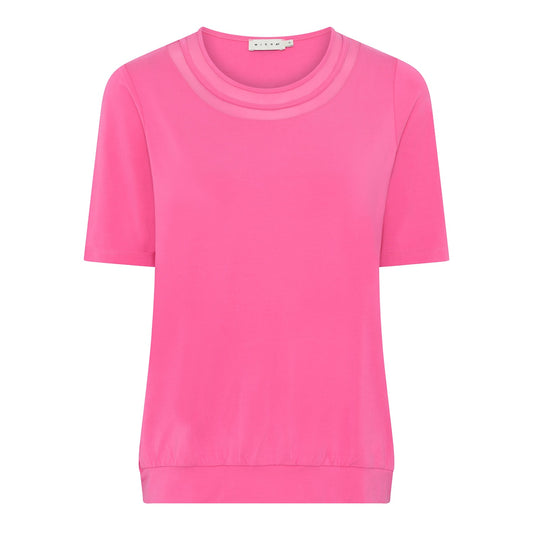 Viscose T-shirt with Sheer Panel