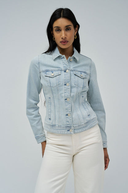 Fitted Light Wash Denim Jacket